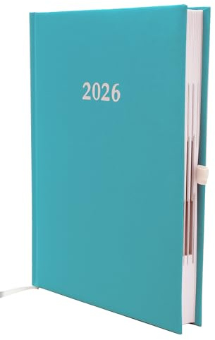 Buchkalender Chefplaner A5 1 Tag 1 Seite auch sonntags (2026 türkis)