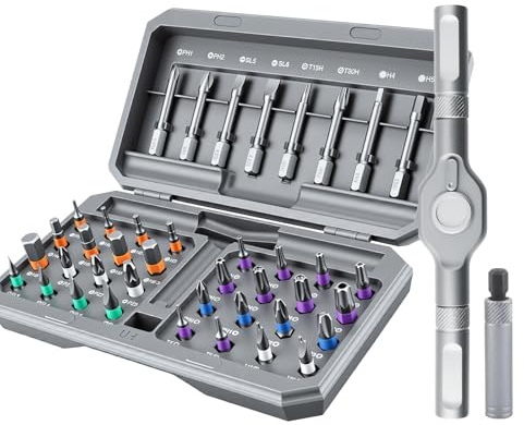 42 in 1 Magnetic Screwdriver Set,Multi Bit Ratchet Screwdrivers Repair Tool Kit for Computer,Ratchet Screwdriver Set for Furniture,Detachable T Ratchet Handle for Precision Electrical Appliance Repair