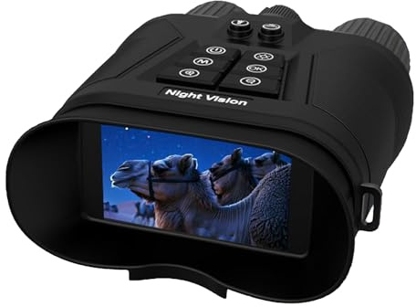 Nachtsichtfernglas 4K HD Digital Infrarot Fernglas, f/1.4 5000mAh Wiederaufladbares 8 facher Digitalzoom 3 großer Bildschirm Fernglas Nachtsichtgeräte für Vogelbeobachtung, Camping, Jagd, mit 64 GB