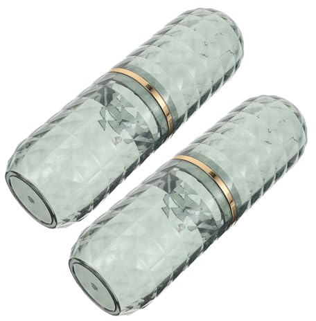 Gogogmee 2 Pezzi Porta Spazzolino da Denti in Plastica 2 Pezzi, Tazza di Lavaggio Portatile per Viaggio e Bagno, Bicchiere per Risciacquo Orale Elegante e Leggero, Accessorio Igienico per