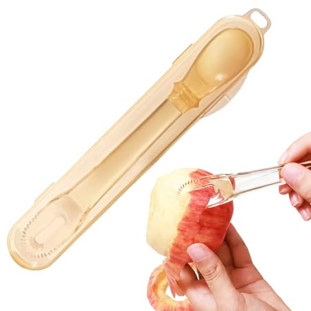 Cucchiaio per bambini, lavabile in lavastoviglie, per nutrire e pelare – Cucchiaio per bambini con funzione di raschiatura per alimenti – per ragazze e bambini – per casa, cucina, viaggi e picnic