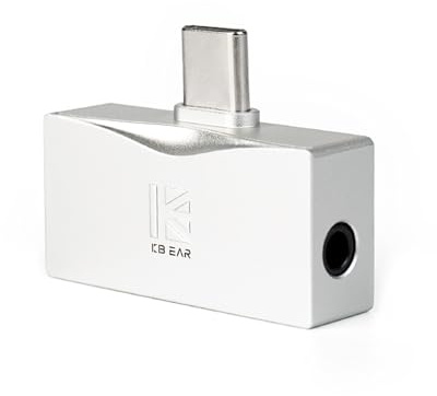 Yinyoo KBEAR Luma TC06 Amplificateur pour Écouteurs, Mini Ampli DAC Portable, Sortie USB C vers 3.5mm/4.4mm Équilibrée, Haute Résolution 32bit/384kHz, Ampli HiFi pour Smartphone/PC,Argent