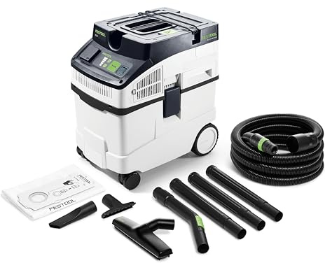 Festool CT 25 Aspirateur de Chantier Cleantec - 25 L, 1200 W | Aspirateur mobile professionnel avec tuyau antistatique, turbine haute performance et accessoires inclus