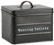 Harbour Housewares Washing Tablet Storage Container - Black - Steel Vintage Industrial Under Sink Storage Caddy Cupboard Organiser for Laundry Detergent Pods, Dish Washer Tablets