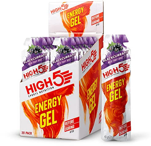 HIGH5 Energy Gels – Quick Release Sport Gels zur Kraft der Muskeln für Höchstleistung – Natürlicher Fruchtsaft & ohne Koffein – Unterwegs Energieschub für Laufen, Radfahren, Ausdauer (Schwarze