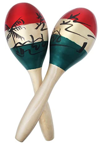 Amavoler MARACAS,Wood Rumba Shakers Rattle Hand Percussion of Sand of the Hammer Great Musical Instrument with Salsa Rhythm For Party Games Live Performances Concert Birthday Parties ktv(colorful)