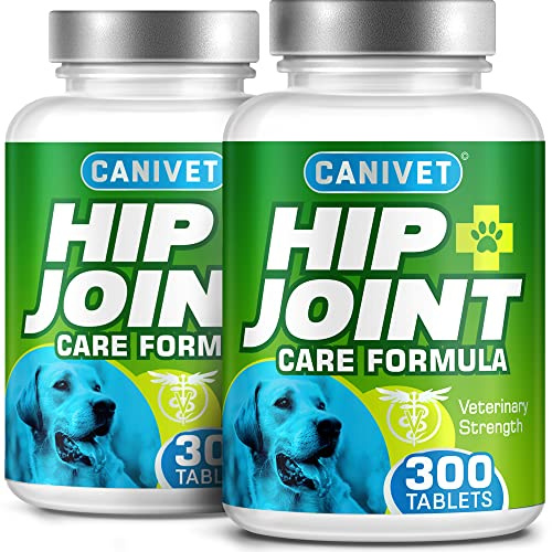 CANIVET HIP + JOINT Supplements for Dogs | 600 x Tablets | Inc. Green-Lipped Mussel, Glucosamine, Chondroitin, Turmeric, MSM, Hyaluronic Acid, Manganese + Vitamins | Premium Dog Joint Supplements