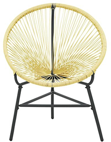 Gecheer Garten Acapulco Stuhl Gartensessel Rattansessel Mexikanischer Stuhl Sessel Gartenstuhl Rattanstuhl Relaxsessel 69 x 66 x 87 cm (L x B x H),Poly Rattan Beige