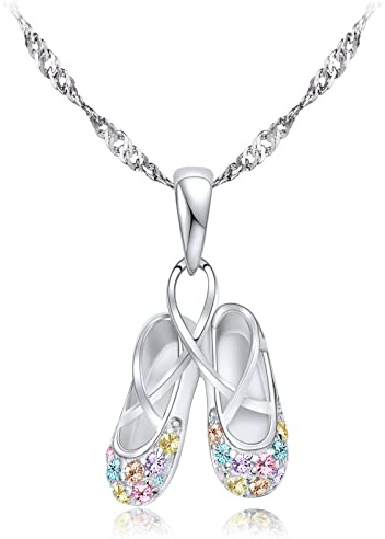 Gemschest 925 Sterling Silver Ballerina Necklace Dance Recital Gifts Girls