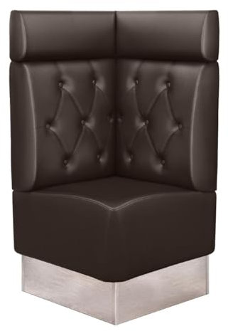 GGMMÖBEL Dallas | Gastro Eckbank | B:H 64 x 128 cm | Braun | Chesterfield Diamond | Kunstleder | Sitzhöhe: 48cm