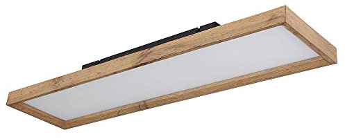 etc-shop Deckenlampe Wohnzimmer Holz Tageslichtlampe Decke LED Wohnzimmerlampe Deckenleuchte Holz eckig, CCT Farbfixierung, LED 24W 1500Lm, LxBxH 80x20x8,5 cm