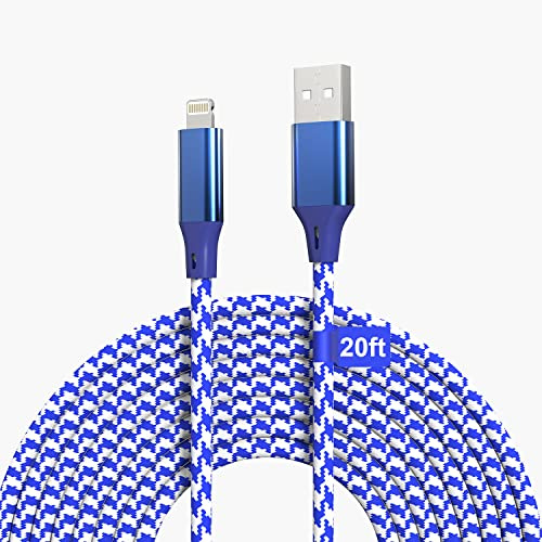 6M iPhone Ladekabel [Apple MFi Zertifiziert], iPhone Schnellladekabel 2.4A USB A zu Lightning Kabel Lang Nylon Geflochten Fast iPhone Kabel für iPhone 14 Pro Max 13 12 11 XR XS X 8 7 6s Plus SE, iPad