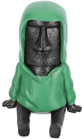 CIYODO Kunstharz Osterinsel-Statue Kreatives Wohnschmuck Langlebige Osterinsel-Figur Für Haus Und Garten