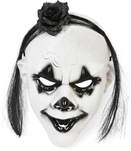 Fries Weiße Horror Halbmaske für Halloween, Party, Event