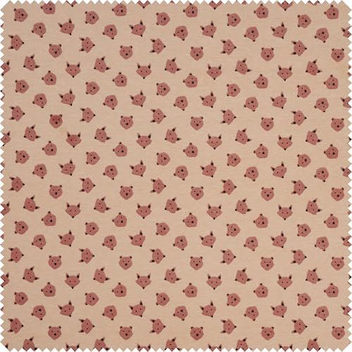 VBS Jersey-Stoff Fuchs und Bär, 150 cm breit, Meterware, Hochwertiger Stoff, ideal für Nähen, Basteln und Dekorieren