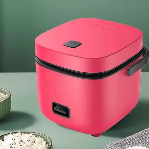 PanHuiWen Mini Rice Cookers Electric Small 1 Person Electric Multi-Cookers 1.2 litre Includes Steamer And Spatula,Red