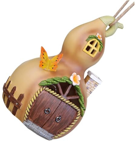 IWOWHERO Suspension Solaire Décorative Résine Lampe Forme De Maison De Gourde pour Jardin Cour Et Balcon Éclairage De Nuit Ornement Résistant Aux Intempéries