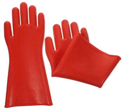 Gadpiparty Hochspannungshandschuhe Isolierhandschuhe Gummi Arbeitshandschuhe Elektriker Schutzhandschuhe Rot 12kv Für Innen Und Außenarbeiten