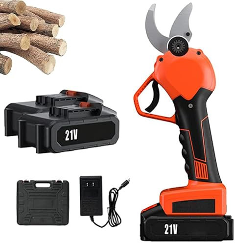 HEAXIY Tijeras de Podar Eléctricas Inalámbricas, Podadora de árboles con 2 Baterías Recargables, Cortador de Ramas de árboles Frutales, Cortadora de Arbustos de árboles Frutales de Jardín