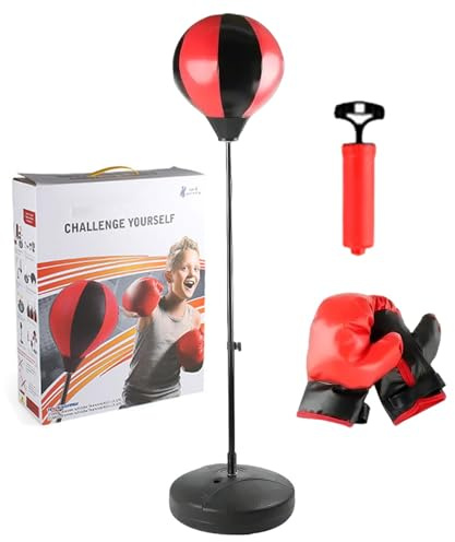 Missmisq Kinder-Boxsack mit Handschuhen,Boxsack mit Handschuhen | Boxsack-Set für Erwachsene - Höhenverstellbarer Boxsack, Sportspielzeug, Boxsack-Set, Spielzeug mit Handschuhen für 13 Jahren
