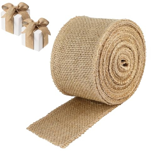 Juteband, Vintage Geschenkband, 8cm x 10m Weich Sackleinen Band, Vintage Dekoband Jute, Juteband Stoff Hessische Bänder, Für Hochzeitdeko, Geschenkverpackung, Basteln