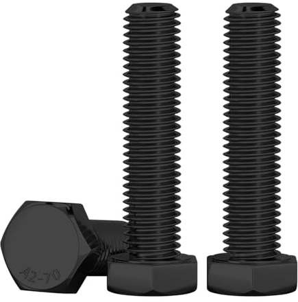 Drenky M10 Schrauben, 10 Stück Schwarz Sechskantschrauben DIN933 Vollgewinde Bolzen Edelstahl A2 V2A M10 x 50mm Maschinenschrauben für Möbelreparatur, Automobil- und Maschinenmontage
