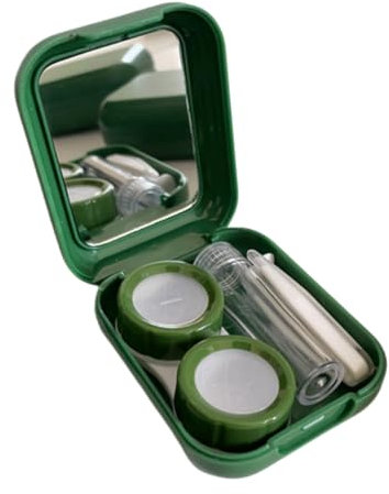 BEBEMOKO Kontaktlinsenkoffer Etui Tragbare Linsenbox Für Make-up-linsen Kontaktlinsenbehälter Mit Spiegel