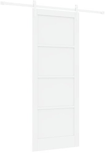 vidaXL skjutdörr med beslag set vit 83x211 cm massivt trä furuträ