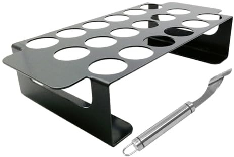 Mikikit 1 Juego Soporte de Barbacoa para Pimientos de Inoxidable con Descorazonador para Muslos de Pollo y al Aire