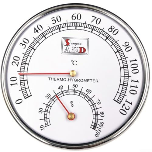 Sauna Thermometer and Hygrometer Wall Clock with Timer for Accurate Readings