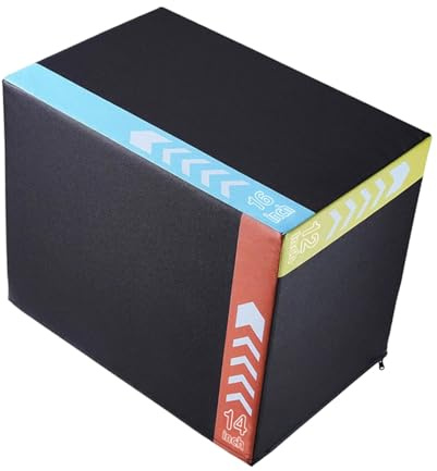 perfk Attrezzo per Esercizi di Salto, Cubo Palestra 30x35x40 Cm, Box Pliometrico 3 in 1 per L'agilità E L'allenamento della Ad Alta Densità, per Salto, Equilibrio E Coordinazione, Style C