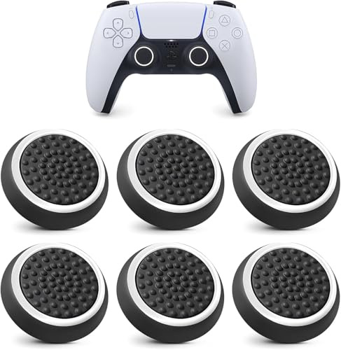 Daumengriffe, Silikon, rutschfest, Joystick-Controller-Ersatz, kompatibel mit PS5, PS4, PS3, PS2, Serie, X, S, Switch, Pro, Controller-Griff, 6 Stück