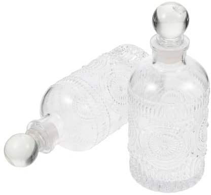 jojofuny 2 Piezas Botellas Difusoras de Vidrio con Diseño Vintage para Aromaterapia y Decoración de Ambientes Envases Recargables para Aceites Esenciales Hogar y Oficina
