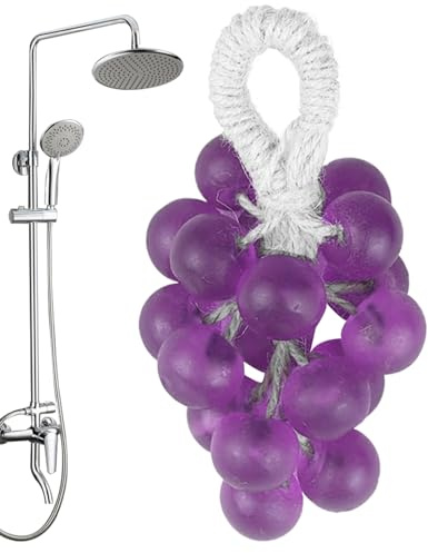 Sapone all'uva - 130 g di sapone naturale alla frutta | Detergente in schiuma profumata, saponi detergenti per il viso a forma di uva | Idratante per doccia, viaggio, cucina, bagno, schiena, aree sens