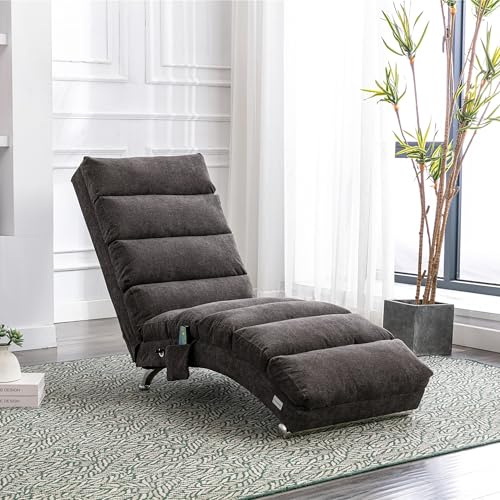 IHO SOFA Lounge Sessel Relaxsessel mit sanfter Vibrationsfunktion & ergonomischer Rückenlehne | Sessel Wohnzimmer mit Seitentasche | bis zu 300 lb, Sessel für Büro, Wohnzimmer, Dunkelgrau