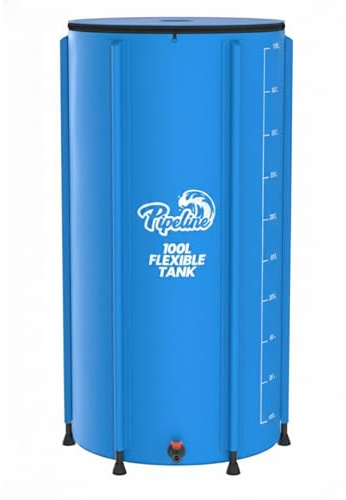 Pipeline 100L Flexible Rain Barrel Tank – Collapsible Rainwater Tank for Garden Water Storage, Portable Water Butt & Rain Barrel Water Collector for Greenhouses, Allotments & UK Gardens