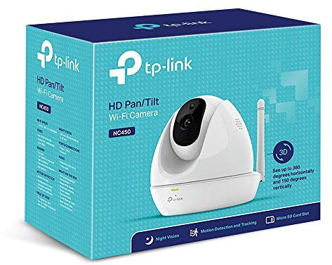 TP-Link HD Pan/Tilt Wi-Fi Security Camera, Night Vision, Motion and Sound Detection, 2-Way Audio, SD Card Storage, Free App Control (NC450)