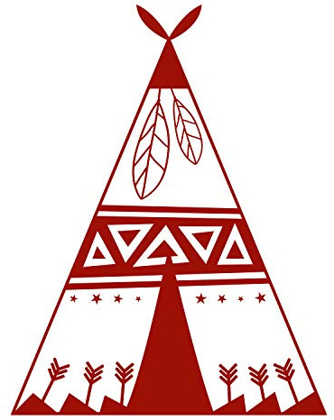 orig. Stemplino® Maxi Stempel XL - Tipi/Indianerzelt - für Karten, Geschenke und Selbstgemachtes DIY - hochwertiger Holzstempel 78x46 mm rund - auch schön als Geschenk