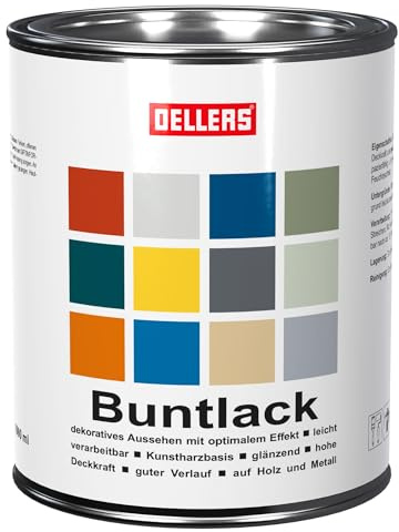 OELLERS Creative Buntlack für Holz & Metall, RAL 7035 Lichtgrau, 1L | Für innen und außen, glänzend, hochdeckend, stoß-, kratz- und scheuerfest, UV- und wetterbeständig