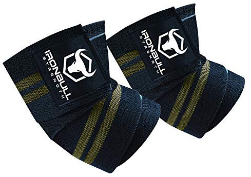 Ellenbogenbandagen (1 Paar) – 101.6 cm elastische Ellenbogenbandage & Kompression – für Gewichtheben, Fitness, Cross-Training & Gym Workout – Ellenbogenbänder für Gewichtheben (schwarz/grün)