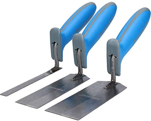 Margin Trowel Set Corner Plastering Tiling Soft Grip Handles 3 Piece Set