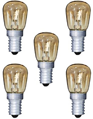 Kühlschranklampe E14 kleine Schraube 15 W Mikrowelle Dunstabzugshaube [5 Stück]