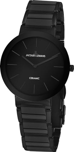 JACQUES LEMANS Damenuhr Herrenuhr Monaco Massiv Edelstahl/High-Tech-Ceramic massiv Edelstahl 42-8