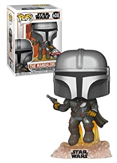 Funko Pop! Star Wars: Mandalorian-Mando Flying mit Blaster - The Mandalorian - Vinyl-Sammelfigur - Geschenkidee - Offizielle Handelswaren - Spielzeug Für Kinder und Erwachsene - TV Fans