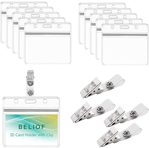 ID Clip, 50 Stücke Ausweishalter Clip Kartenhalter, Transparenter Kartenhalter, Namensschild Ausweises, ID Ausweishalter, für in Büros, Ausstellungshallen, Schulen, Krankenhäusern
