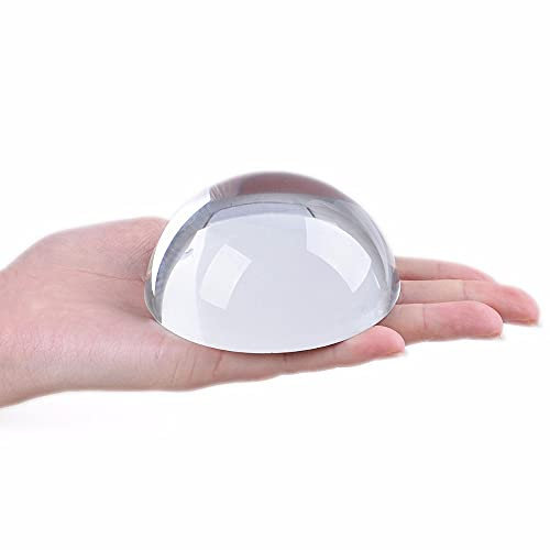 Big Magnifying Glass Paperweight Dome Magnifiers Semi Crystal Ball 80mm Half Sphere Ball