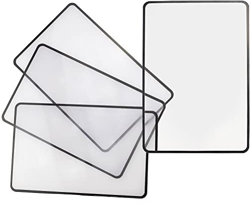 Unvtap 4 Stück Lupe 3X Leselupen, Großvergrößerungsglas, Seitenlinsen für Senioren und Lesen, Bücher, Landkarten, 18 x 12cm