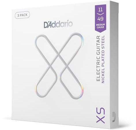 D'Addario XS Nickelbeschichtete E-Gitarrensaiten 11-49, 3 Sätze