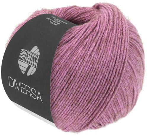 LANA GROSSA Diversa | Leichtes Baumwoll-Mischgarn mit zartem Melange-Effekt | Handstrickgarn aus 74% Baumwolle & 26% Viskose | 50g Wolle zum Stricken & Häkeln | 210m Garn FB 3