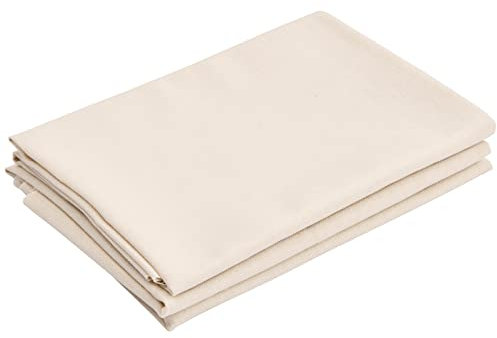 Fangehong 2 STK Stickerei Stoff, Weiß Leinenstoff Kreuzstich, Embroidery Fabric Handarbeiten Nähstoff für Basteln Nadeln, Bekleidungshandwerk, 50 cm x 71 cm, Beige